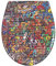 Fanmitrk Duroplast Toilet Seat Soft Close -Quick Release Toilet Lid with Top Fixing,Various Patterns to Choose from (UF819-04)