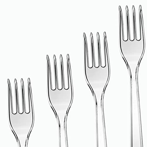 Commerline Plastikgabel 200 Stück | Plastikbesteck Plastikgabeln | Mehrweg & Robust Plastik Gabel | Party Besteck Wiederverwendbar Kuchengabeln | Spülmaschinenbeständig gemäß