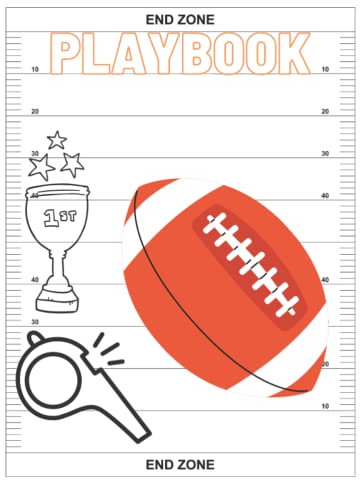 American Football Playbook: Football playbook, blank pages for coaches and players to draw up exciting new plays
