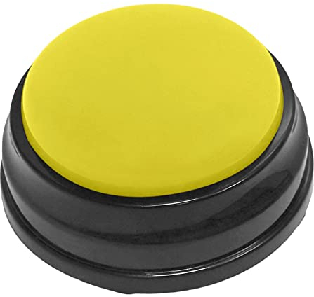 F Fityle Pulsante Audio Registrabile Comunicazione Registratore Giocattolo Interattivo Riproduzione Cucciolo Pulsante Vocale per L'apprendimen, Giallo