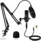 Hayner-Seek Kit de podcast de micrófono XLR con brazo de micrófono para PC condensador podcast Streaming micrófono cardioide Plug & Play para computadora, YouTube, grabación de juegos L02-50A