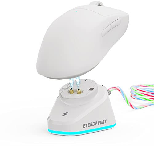 Charger Dock for Mouse G PRO X SUPERLIGHT,G502/G502X/G502X Plus Lightspeed, G703, G903, G PRO Wireless Gaming Mice Charging Station, Replace for Powerplay Wireless Charging System (White RGB)