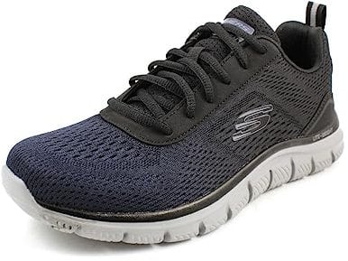 Skechers Men's Track Ripkent Trainers, Navy Mesh/Black Trim, 5.5 UK