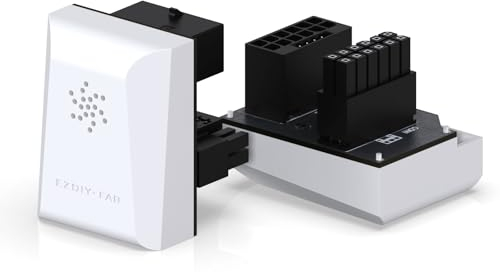 EZDIY-FAB PCIe 5.0 12VHPWR GPU Stromversorgungsbrücke,12+4 Pin Winkelstecker Stromadapter, für RTX40' Serie GPUs, Kompatibel mit RTX4090,4080,4070ti -Weiß 180° RVS