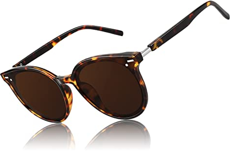 CGID Designer Oversized Runde Polarisierte Sonnenbrille für Frauen Retro Damen Sonnenbrille 100% UV400 Brille