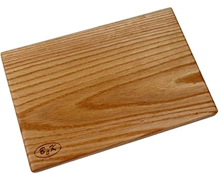 B4K® 30x20cm Schneidebrett aus Eichenholz | Antibakterielle Oberfläche | Geölt | Zweiseitig verwendbar | Tranchierbrett | Küchenbrett | Hackbrett | Frühstücksbrett | Servierbrett | Brotbrett (Klein)