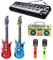 VIKSAUN 6 Stück Aufblasbare Musikinstrumente Aufblasbare Party Props, Inflatables Gitarre Mikrofon Ballons Musikinstrumente Zubehör,Inflatable Balloon Musical Instrument,für Party Supplies