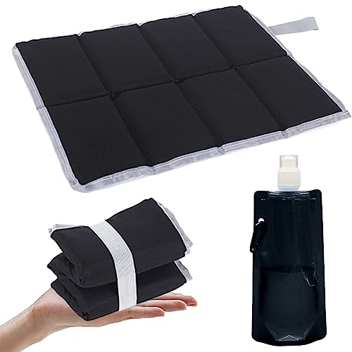 BDSHUNBF Sitzkissen Outdoor, Sitzmatte Wasserdicht Tragbar, Thermo Sitzkissen Faltbar Sitzunterlage Outdoor für Spielplatz Garten Camping Picknick Wander Hunting, Schwarz
