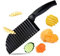 Quelcc Cortador de Patatas, Cuchillo Ondulado de Acero Inoxidable, Cortador de Patatas Onduladas, con Mango para Papas, Frutas, Verduras