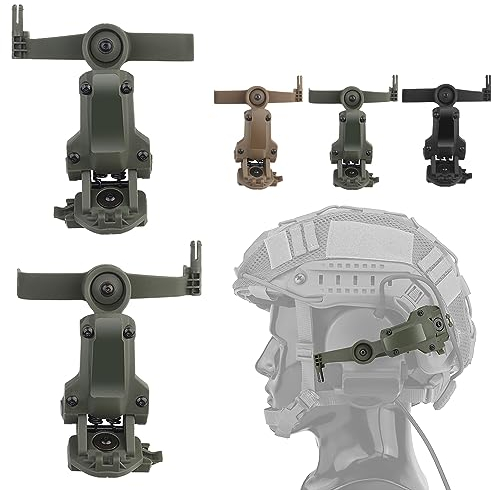 Fast Helmet ARC Rail Adapter COMTAC3 Taktischer Tonabnehmer, Headset, Aufhängung, Kopfhörer-Halterung, Multi-Winkel-Rotation für OPS CoreARC & Team Wendy Rail, Jagd-Ohrenschützer (grün)