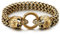 COOLSTEELANDBEYOND Gotik Biker Herren Vintage Bronze Schädel Franco Link Panzerkette Armband aus Edelstahl mit Federringverschluss