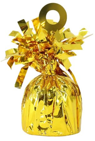 12 x Foil Balloon Weight Set: Festive Latex Helium Balloon Weights for Parties, Christmas, and Birthdays and more (Gold)