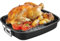kyaoayo Bräter mit Rost, Antihaftbeschichtete Putenbräterpfanne, Auflaufform groß, Backblech, tiefes Backblech für Backofen, Antihaft-Kohlenstoffstahl, doppelter Griff, mit V-förmigem Grillrost.