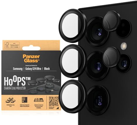 PanzerGlass™ Hoops Camera Lens Protector for Samsung Galaxy S24 Ultra - Protection with Style, Shockproof Glass keeps your phone safe from damage and preserves photo quality