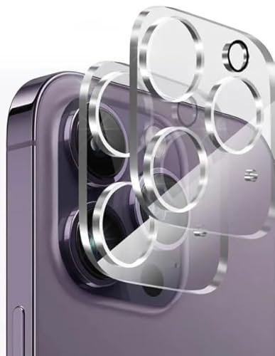 HQ-CLOUD® Lot de 2 Protection Objectif Caméra Arrière en Verre Trempé Pour iphone 14 pro, Film en Verre Trempé 9H, Ultra HD, Anti-Rayures