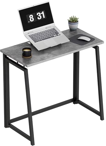 MARK ADLER Leader 1.5 Grey | Industrial Klapptisch Faltbar Tisch Schreibtisch Platzsparendem | 80 x 40 cm | Stahlkonstruktion | Homeoffice Büro | Arbeitsplatte aus Holzwerkstoffen Grau