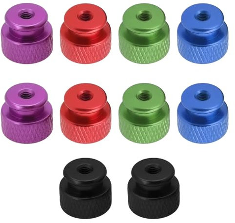 The Lord of the Tools 10pcs Tuercas Moleteadas de Aleación de Aluminio M3x0,5mm con Collar Cabeza Alta Orificio Ciego Tuercas Moleteadas de 10x10x12,05mm para Carcasa de Computadora