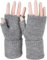 styleBREAKER Damen Fingerlose Strickhandschuhe Einfarbig mit Bund, warme Winter Handschuhe 09010052, Farbe:Grau meliert