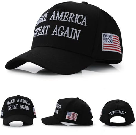 Trump Hat MAGA Hat Trump Merchandise 45-47 Make America Great Again Hat Donald Trump 2024 USA Flag Baseball Cap,Black