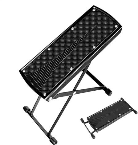 Pedicure Foot Rest Stand - Sturdy Metal Pedicure Foot Rest | Adjustable Foldable Pedicure Foot Stand | Non-Slip Foot Stool with 6 Heights | Black Pedicure Tool with 220Lbs Bearing Load