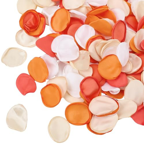 GORGECRAFT 200pcs Pétales de Rose en Soie Fleurs Artificielles Orange Pétales de Panier de Mariage Allée Centre de Table Confettis de Fête pour la Saint Valentin Soirée Romantique Fête de Mariage