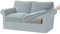 Stretch Velvet Ektorp Sofabezug mit separaten Sitzkissen und Rückenlehnen, Gummiband, Schonbezüge für 2-Sitzer-Sofa, Hellblau, 5-teiliges Set