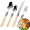 Juego de vajilla de cocina reutilizable, juego de vajilla de mesa de acero inoxidable, juego de vajilla retro para uso diario, viajes, reuniones familiares, banquetes dejan todas las comidas elegantes