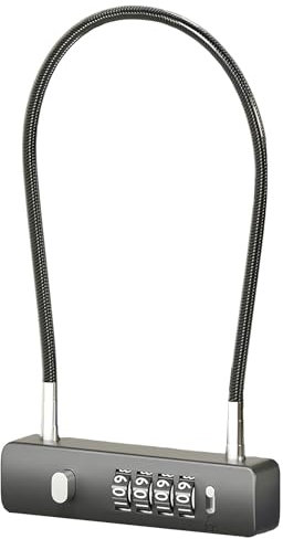 4 Digit Combination Cable Lock,60cm Long Cable Padlock with Code High Security Long Luggage Lock U Wire Bicycle Padlocks Braided Steel Coated Wire Locks for Outdoor Fence Sheds Luggage Scooter Cabinet