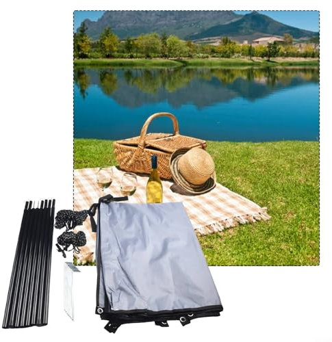 El toldo para caravana proporciona sombra y refugio para puertas laterales durante el clima lluvioso