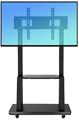 Heavy Duty Universal Rolling TV Cart for 32-65 Inch TVs Mobile Trolley Stand with Laptop Shelf & Locking Wheels Supports Max VESA 600x400 Ideal for Home & Office Use
