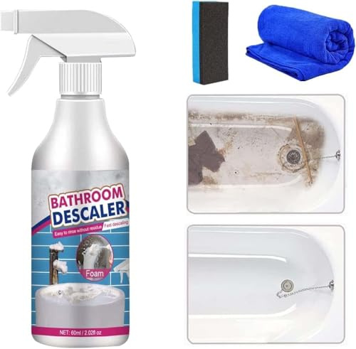 2025 New Badezimmer Entkalker Schaumreiniger, Badezimmer Entkalker Schaumreiniger Spray, hartnäckige Fleckenreiniger, Badezimmer Entkalker Reiniger, Allzweckspülung Reinigungsschäume für Badezimmer (1