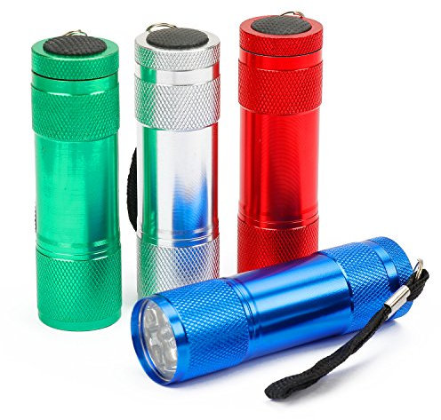 FASTPRO 4-Pack Aluminum LED Flashlights Set with 12-Piece AAA Dry Batteries Included and Pre-Installed