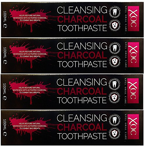 XOC Cleansing Charcoal Toothpaste (4 x 100ml) Whitening