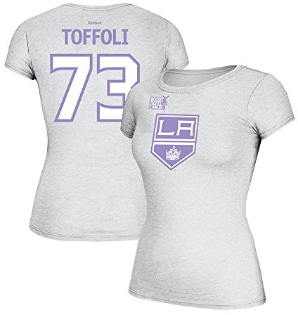 adidas Tyler Toffoli Reebok LA Kings Hockey Fights Cancer Pink Jersey T-Shirt Women's