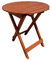 Spetebo Eukalyptus Gartentisch rund - 50x45 cm - Holz Biergartentisch Balkon Tisch Klapptisch Bistrotisch