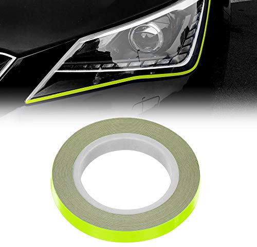 Quattroerre Rete adesiva per eyeliner per fari auto, giallo neon, 7 mm x 3 mt