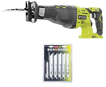 Pack RYOBI Scie sabre 18V One+ R18RS-0 - Lot de 6 lames universelles - bois et métal 100/152mm - RAK06RB