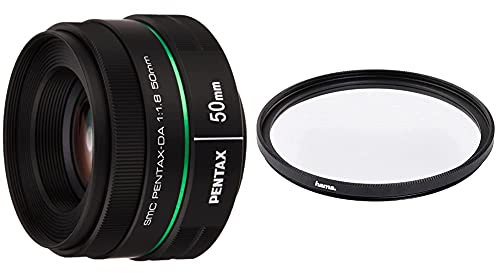 Pentax Smc DA 50 mm F/1.8 Objetivo con Focal 76.5 mm (Equivalente en 35 mm) Increíble Valor de Apertura F y Diafragma Circular + Hama 070052 - Filtro Ultravioleta, Color Neutro, 52 mm