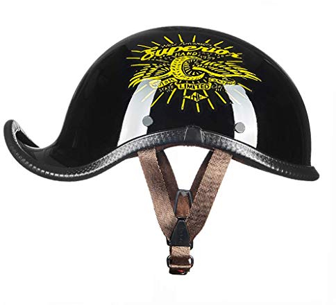 ZHEN Vintage Classic Halbhelm, Erwachsene Motorradkappen offenes Gesicht Moped Retro Schwalbenschwanz Schaufel Helme DOT Approved Motorrad Jet Helm Persönlichkeit Rad Roller ATV Cruiser für Männe