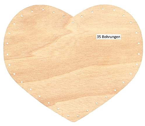 CSB-Center Korbboden Korbflechtboden Herzform Herz 21 x 25 cm Sperrholz 8mm