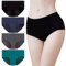 Momoshe Perioden Unterwäsche String Damen 4er Pack Baumwolle Unterhosen Frauen Menstruation Panty Absorbierend Schwarz Dunkelgrau Marine Grün M