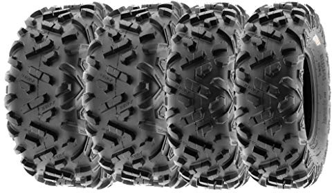 SunF A051 25x8-12 & 25x10-12 ATV UTV Reifen Geländereifen 6PR TL direktionale und knorrige Laufflächen, Satz von 4 Stück