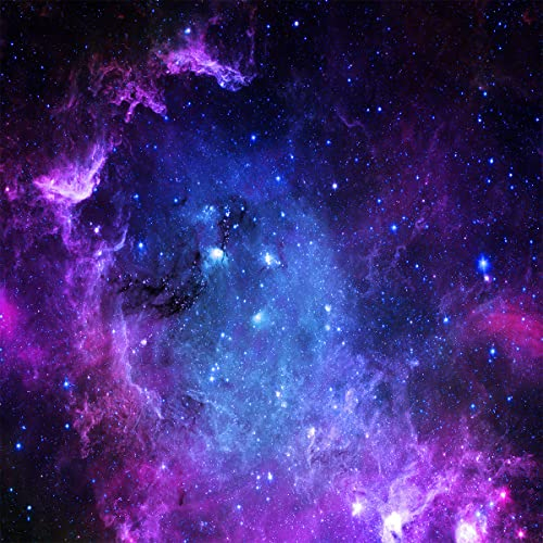 Loussiesd Galaxis Polsterstoff Meterware,Lila blau Universum Sternenhimmel Polsterstoff für Stühle,Dekostoff zum Thema Weltraum für DIY Projekte im Freien und zu Hause,184x160cm,Blau Lila