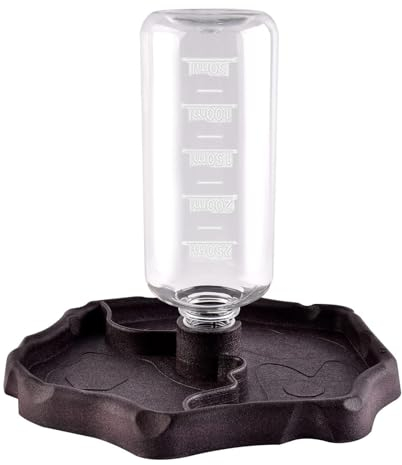 QIODAZOO Bol d'eau de Nourriture pour Reptiles, Bol Reptiles 2 en 1 de Nnourriture, 270ML Distributeur d'eau pour Reptile Tortue Terrestre, Marron