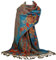 GFM® Dies ist ein wunderschöner Schal im Pashmina-Stil mit Pfauen- und Blumenmuster -Blau sarcelle Rot - DK1909-tnlll