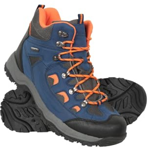 Mountain Warehouse Adventurer Mens Waterproof Boots - IsoDry Shoes with Synthetic Upper, Mesh Lining, Deep Lugs & EVA Cushioning - Spring Summer, Hiking & Outdoors Bright Blue Adult Shoe Size 11.5