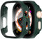 Diruite 2 Piezas Funda para Apple Watch Ultra/Ultra 2 49mm Protector Pantalla Cristal Templado Incorporado HD Protección Completa PC Dura Estuche Case,Verde,49mm