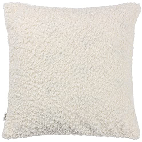 Yard Cabu Polyester Filled Cushion (Ecru, 45 x 45 cm) | Scandi Minimalist Chunky Boucle Textured Decorative Pillow