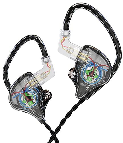 Yinyoo Kbear Storm Professional en los Auriculares para oídos Monitor para Cantantes Bateristas músicos bajistas, con Cable Personalizado IEM, HI Res DETAPABLE OFC Cable Plateado Auriculares