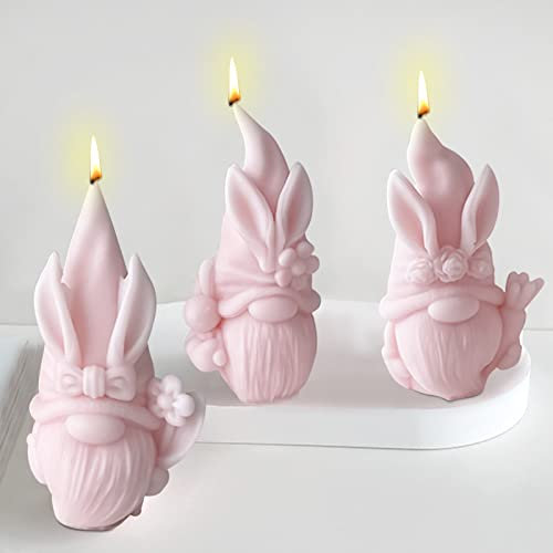 DZAY Ostern Wichtel Silikonform,3D Kerzenform Silikonform DIY Silikonform Kerze,Gießformen Silikon Für Tortendeko,Seife,Sojawachs Kerzen,Ostergeschenke Zwerg Kerze Formen Seifenform (3 STK)